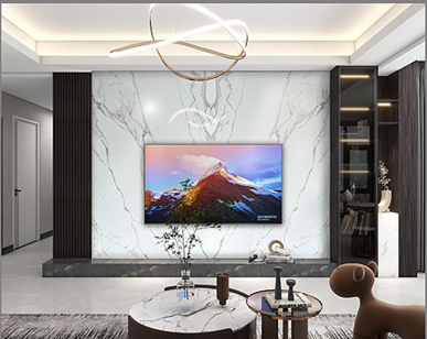 White Marble TV Feature Wall